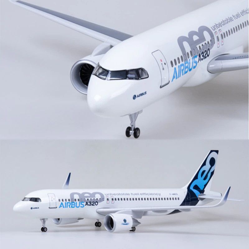  Mô hình máy bay USA Airbus A320 Neo có đèn led tự động theo tiếng vỗ tay hoặc chạm 47cm MB47035 