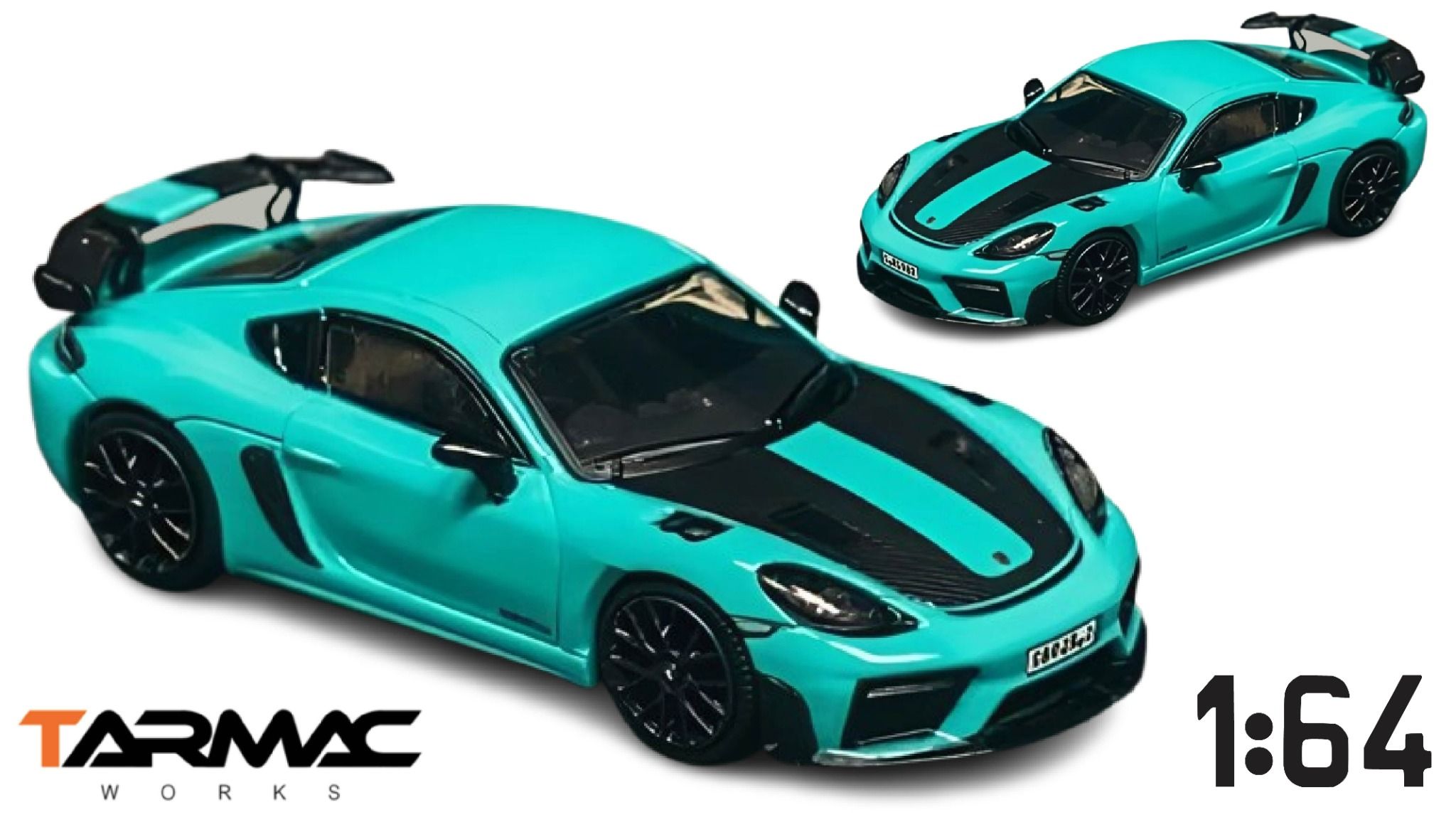  Mô hình xe Porsche Cayman GT4RS, Mint Green with box tỉ lệ 1:64 Tarmac Works T64S-022-MG 