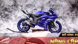  Mô hình xe độ Yamaha R6 Blue Pô Akrapovic 1:12 Autono1 Welly D207E 