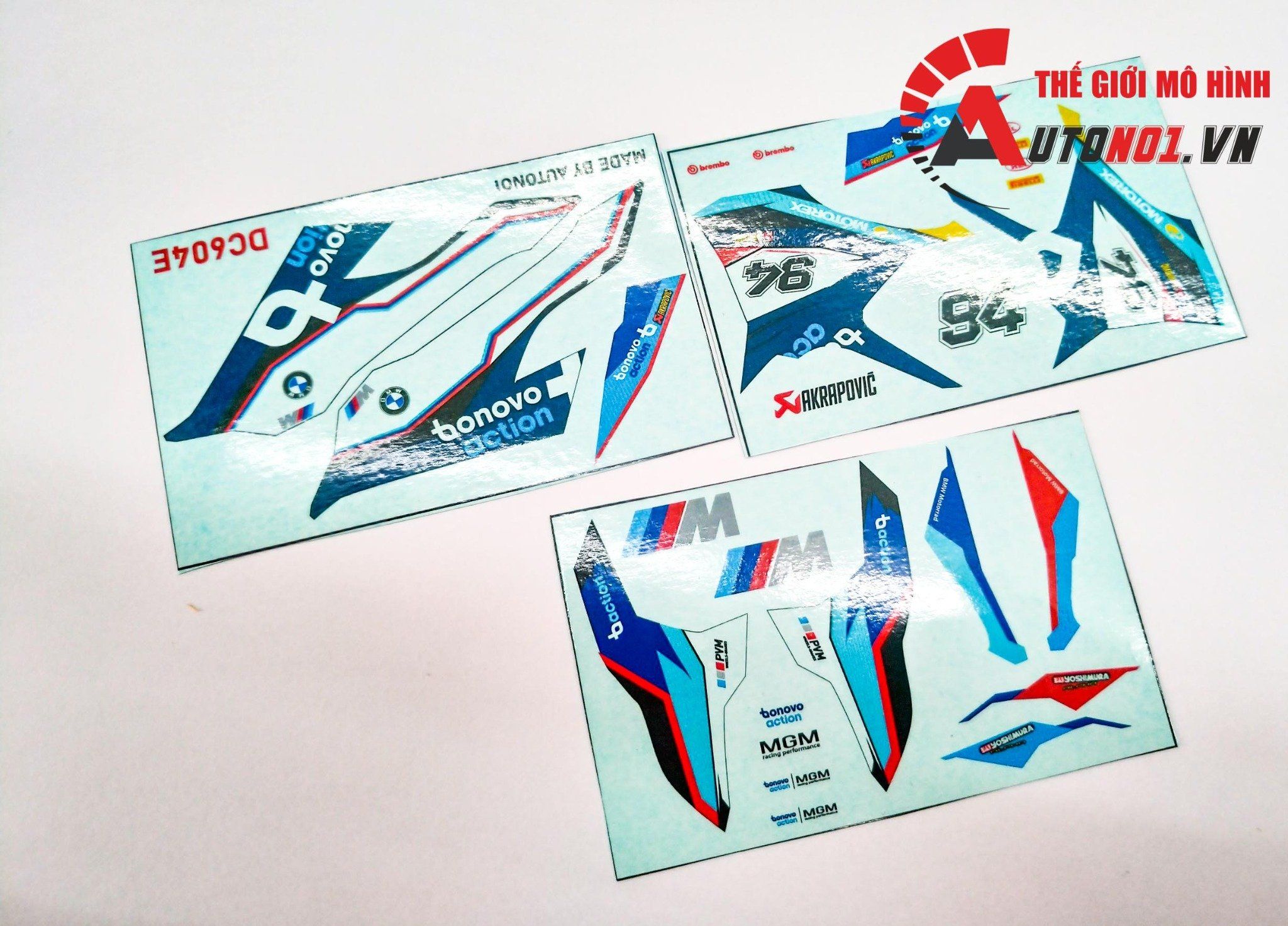  Decal nước tem trùm độ BMW S1000RR Bonovo Action 1:12 Autono1 DC604e 