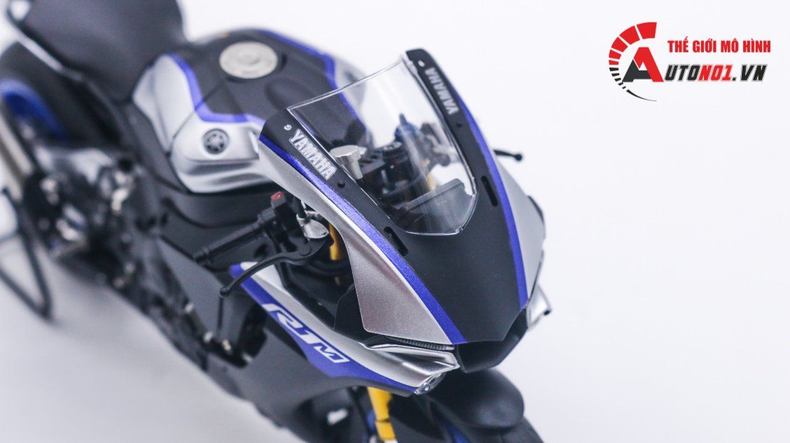  Mô hình xe Yamaha YZF R1M đen xanh nhám 1:12 Tamiya D054 