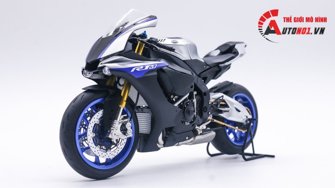  Mô hình xe Yamaha YZF R1M đen xanh nhám 1:12 Tamiya D054 