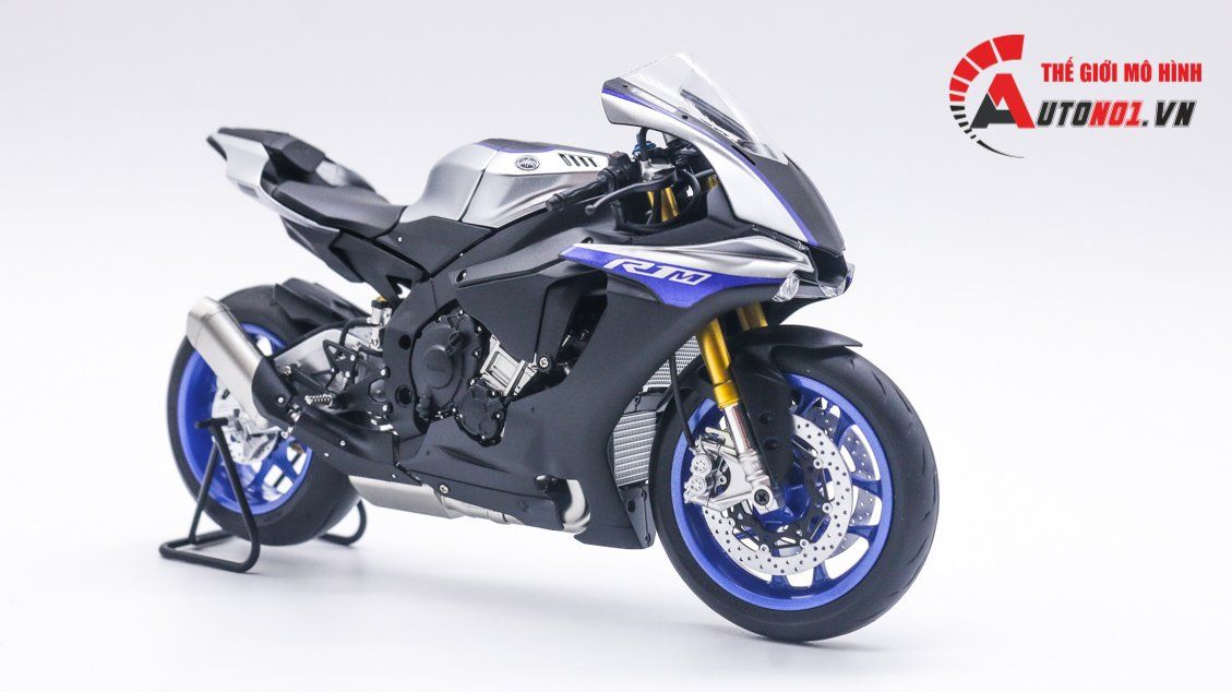  Mô hình xe Yamaha YZF R1M đen xanh nhám 1:12 Tamiya D054 