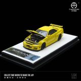  Mô hình xe Nissan GTR34 yellow metal mở được capo trước tỉ lệ 1:64 Time micro TM643409 