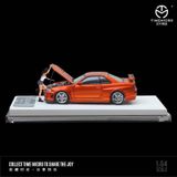  Mô hình xe Nissan GTR34 orange metal mở được capo trước tỉ lệ 1:64 Time micro TM643408 