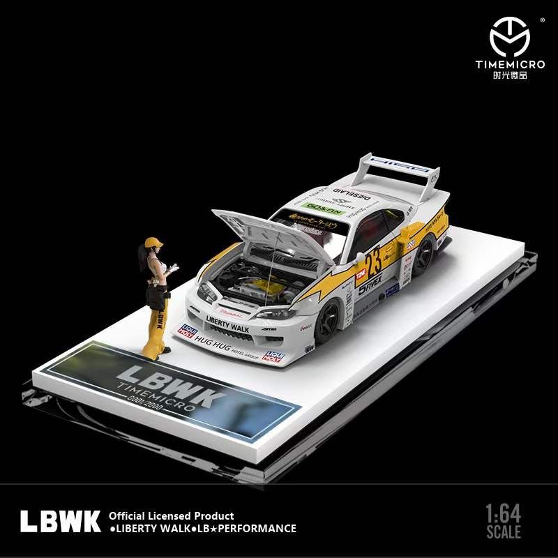  Mô hình xe ô tô Nissan LBWK GTR ER34 #23 mở được capo trước tỉ lệ 1:64 Time micro TM646001 