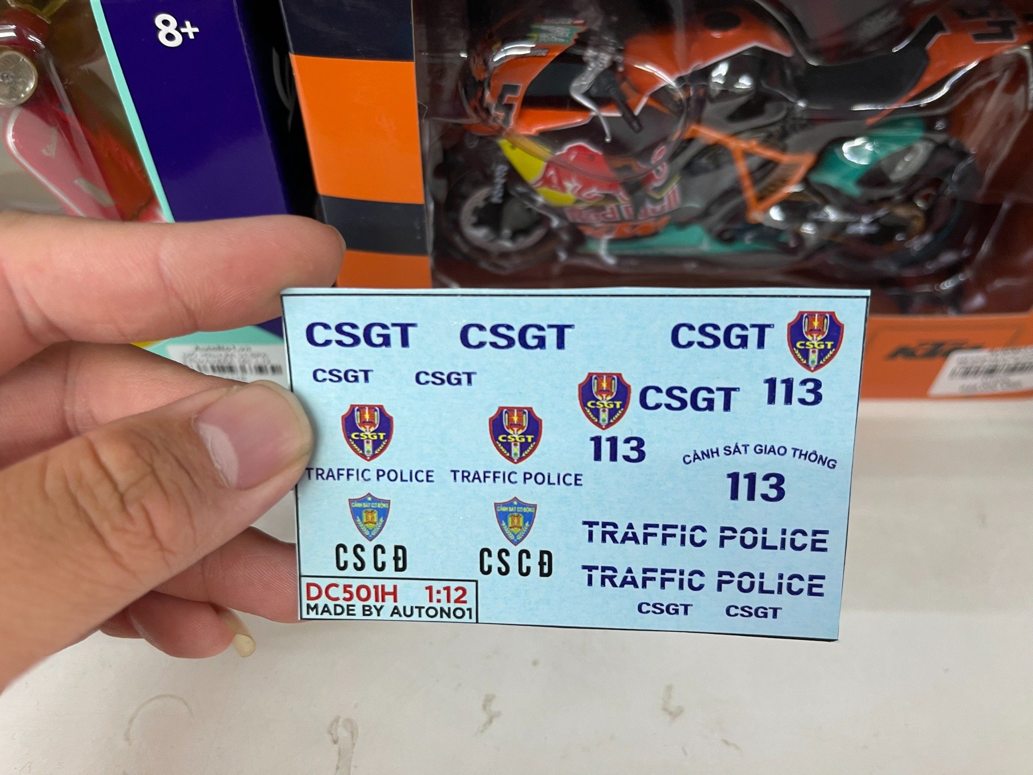  Decal nước CSGT - CSCĐ 1:12 Autono1 DC501H 