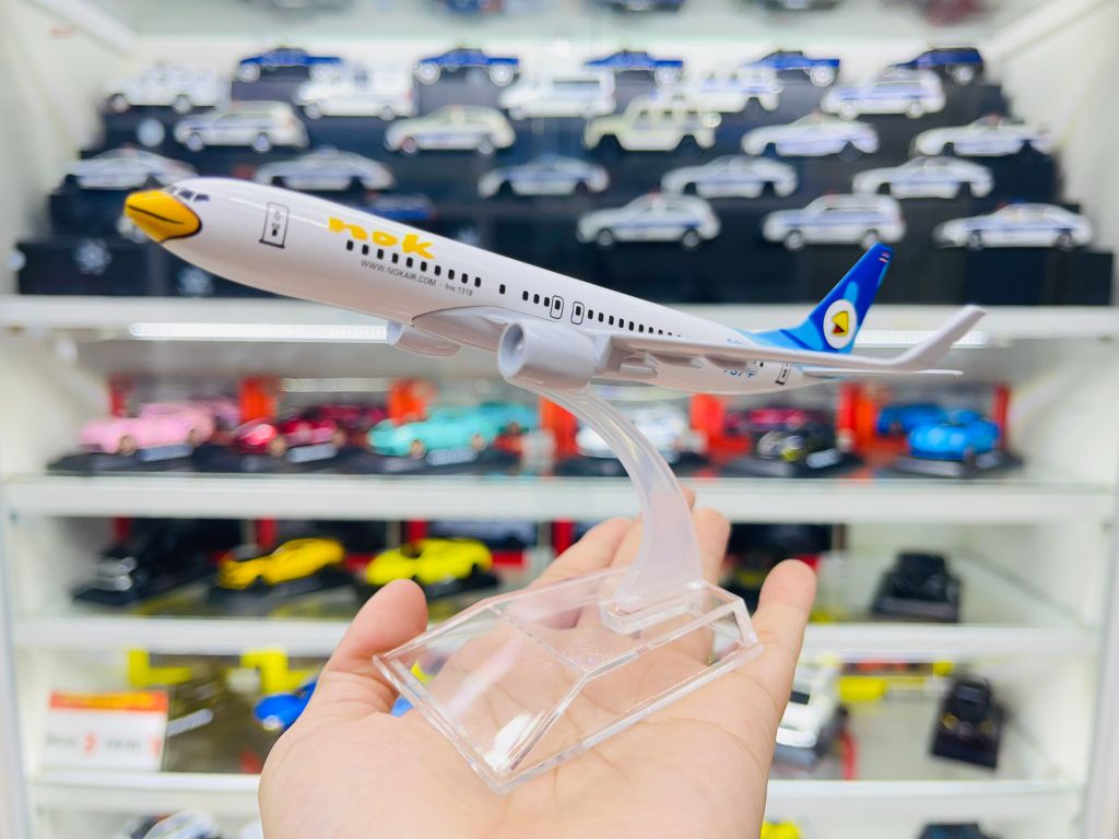 Mô hình máy bay Thailand Nok Boeing B737 HS-DJJ White 16cm MB16056