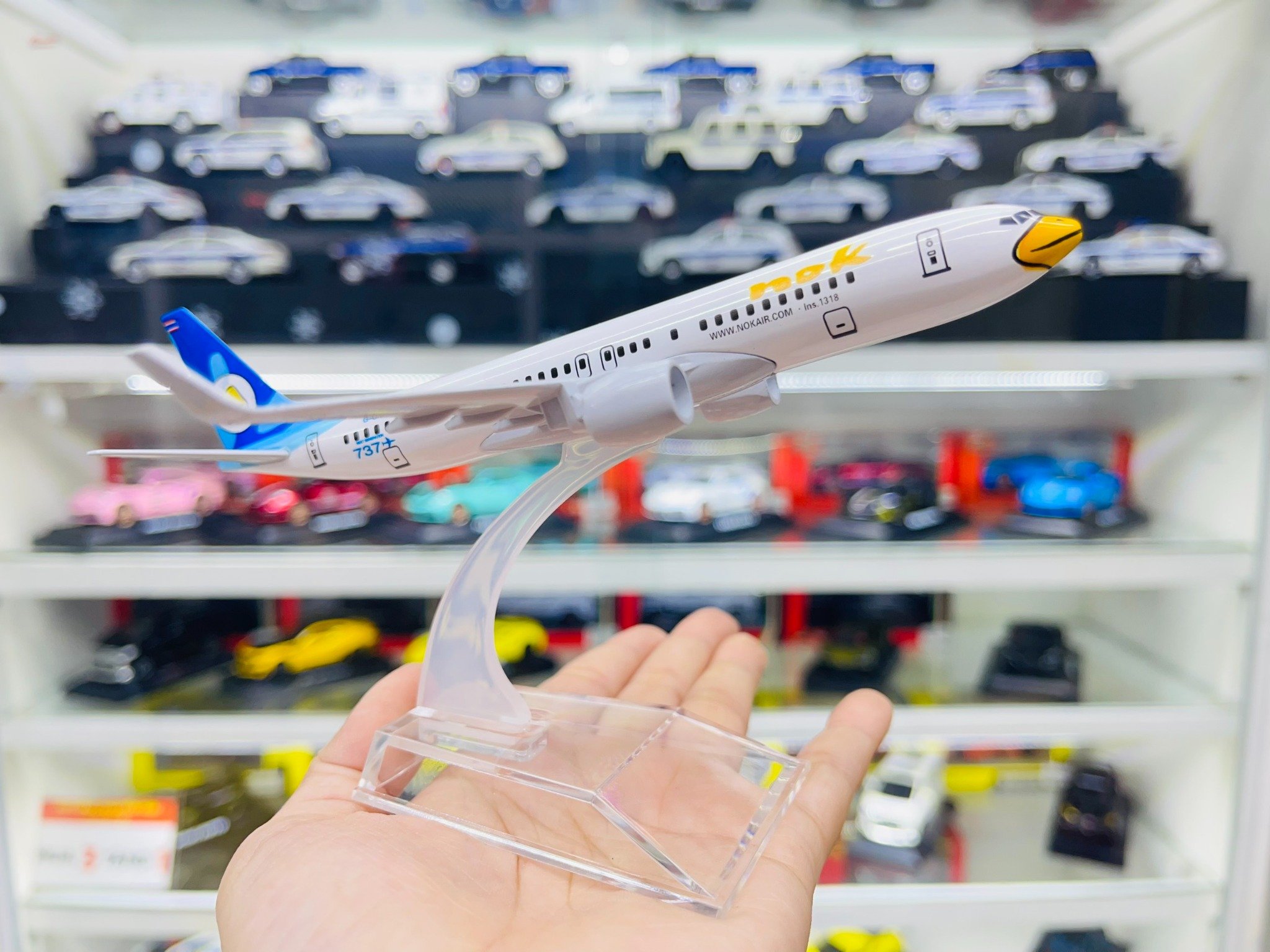  Mô hình máy bay Thailand Nok Boeing B737 HS-DJJ White 16cm MB16056 