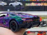  Mô hình xe Lamborghini Revuelto chrome color đánh lái được - full open - có đèn - âm thanh tỉ lệ 1:24 Alloy model OT24063 