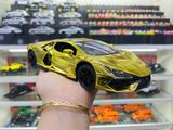  Mô hình xe Lamborghini Revuelto chrome color đánh lái được - full open - có đèn - âm thanh tỉ lệ 1:24 Alloy model OT24063 