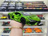  Mô hình xe Lamborghini Revuelto chrome color đánh lái được - full open - có đèn - âm thanh tỉ lệ 1:24 Alloy model OT24063 