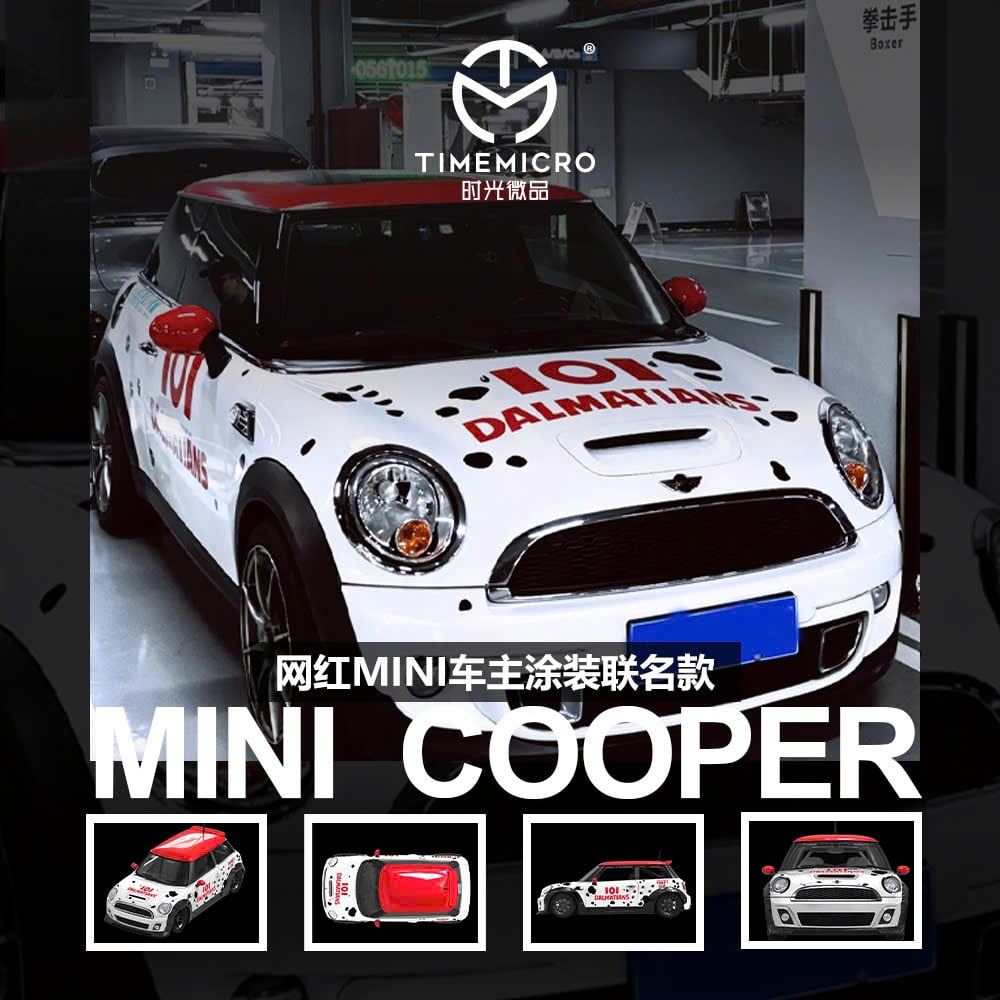  Mô hình xe BMW MINI COOPER spotted dog coating tỉ lệ 1:64 Time micro TM643634 
