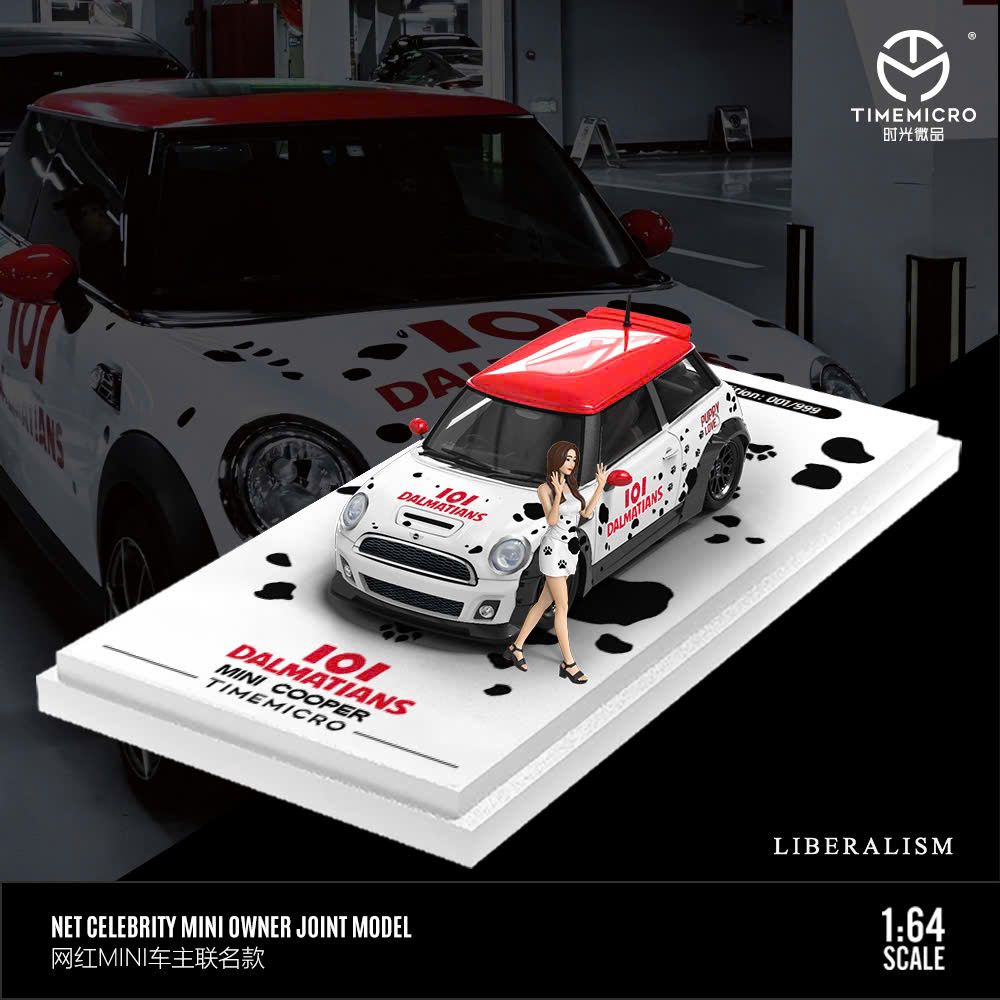  Mô hình xe BMW MINI COOPER spotted dog coating tỉ lệ 1:64 Time micro TM643634 
