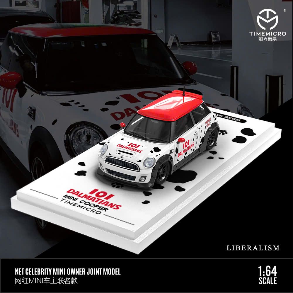  Mô hình xe BMW MINI COOPER spotted dog coating tỉ lệ 1:64 Time micro TM643634 