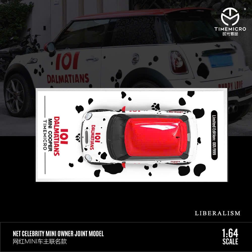  Mô hình xe BMW MINI COOPER spotted dog coating tỉ lệ 1:64 Time micro TM643634 
