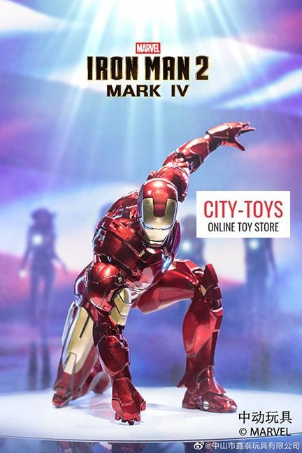  Mô hình nhân vật Marvel Iron man người sắt có đèn MK4 Mark IV Avengers SHF tỉ lệ 1:10 18CM ZD Toys FG263 