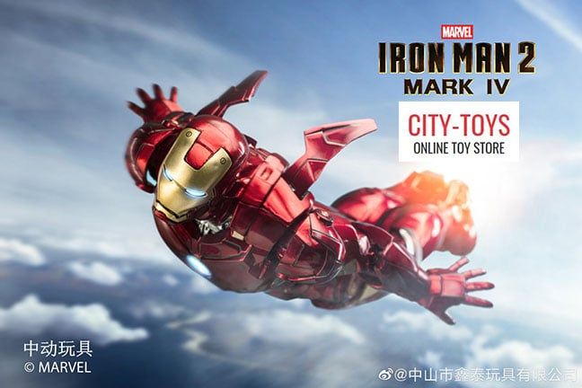  Mô hình nhân vật Marvel Iron man người sắt có đèn MK4 Mark IV Avengers SHF tỉ lệ 1:10 18CM ZD Toys FG263 