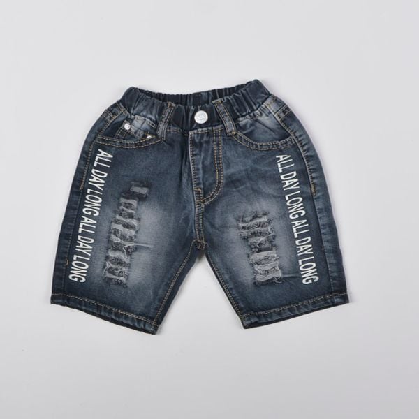  Quần short jean bé trai TrueKids Hàng Xuất Vải Mịn Mềm wash rách 