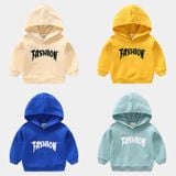  Áo nỉ hoodie trẻ em WELLKIDS, áo nỉ hoodie bé trai có mũ phối chữ 