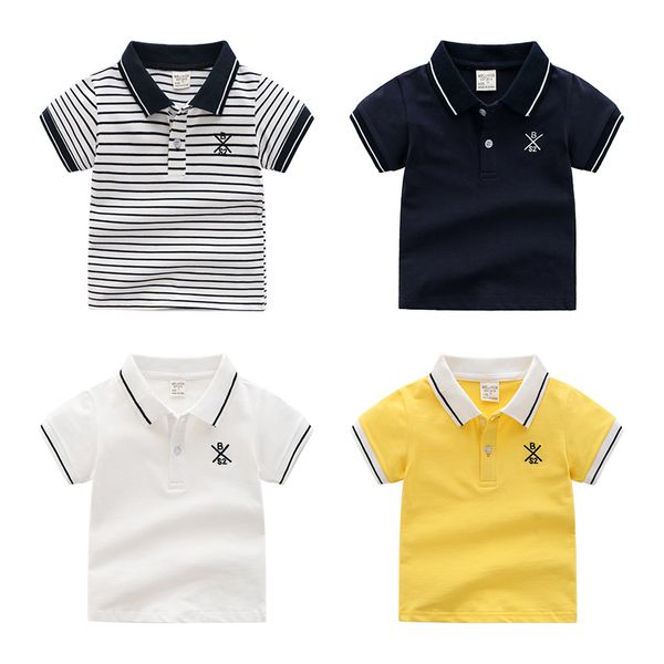  Áo thun polo trẻ em WELLKIDS, áo thun polo ngắn tay bé trai phối sọc 