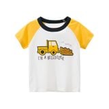  Áo thun Trẻ Em Xuất Khẩu TrueKids In Xe Xúc Đất Chất Cotton 100% 