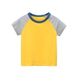  Áo thun trẻ em 27KIDS, Áo thun ngắn tay bé trai trơn phối nhiều màu 