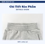  Quần short bé trai 27Kids, quần thun họa tiết thêu cá mập chất cotton hàng xuất 