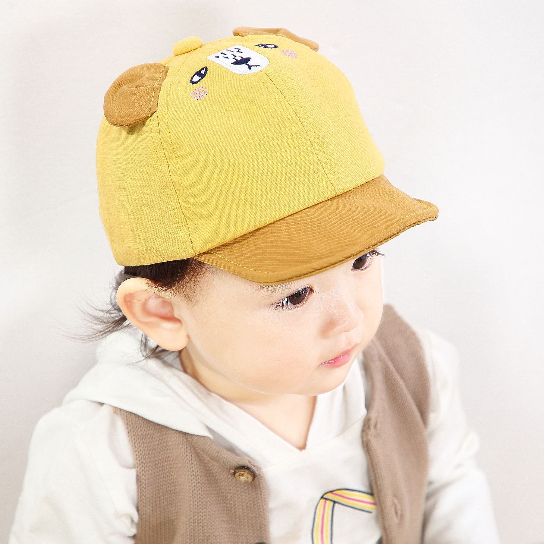  Mũ trẻ em TrueKids, nón mềm cho bé trai và bé gái phối tai gấu dễ thương 