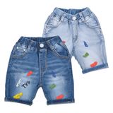  Quần short jean bé trai TrueKids Hàng Xuất Vải Mịn Mềm in TVB 