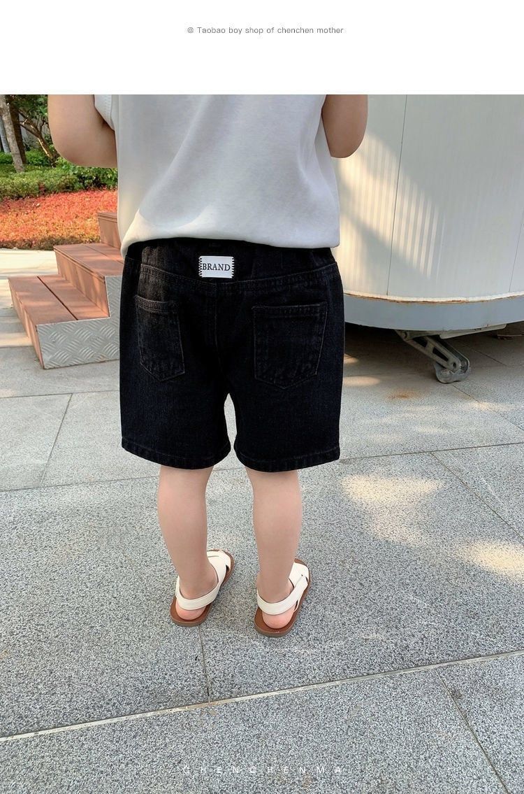  Quần short jean bé trai 2 màu basic 