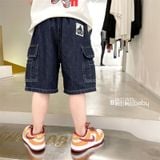  Quần short jean TrueKids, quần short jean cho bé trai phối túi hộp 2 bên 