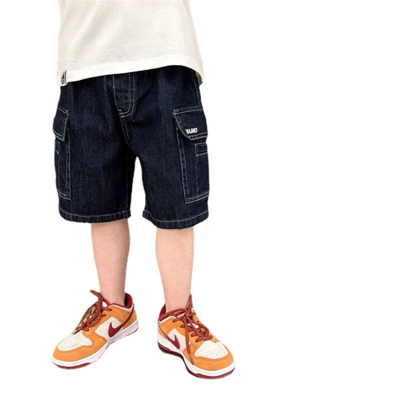  Quần short jean TrueKids, quần short jean cho bé trai phối túi hộp 2 bên 