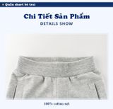  Quần short bé trai 27Kids, quần thun họa tiết thêu cá mập chất cotton hàng xuất 