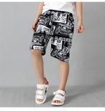  Quần thun trẻ em size đại TrueKids, Quần short thun cho bé trai phối chữ họa tiết 