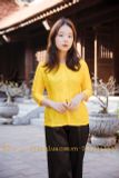 Áo bà ba lụa tơ tằm màu vàng