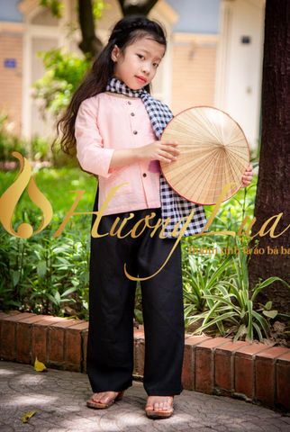 ÁO BÀ BA HƯƠNG LỤA ÁO BÀ BA BÉ GÁI Màu hồng