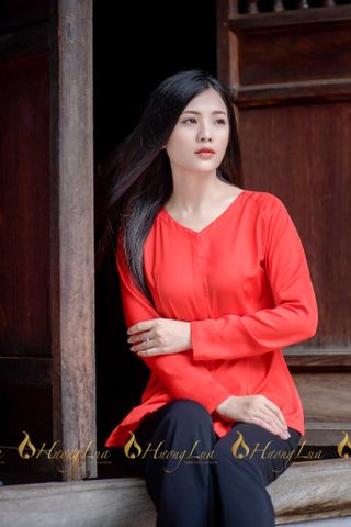 Áo bà ba truyền thống màu đỏ