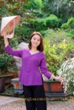 Bán bộ đồ bà ba nữ tím Huế