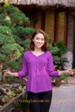 Áo bà ba lụa Thái Tuấn màu tím