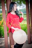 Áo bà ba Hương Lụa áo bà ba lụa Thái Tuấn màu đỏ hoa