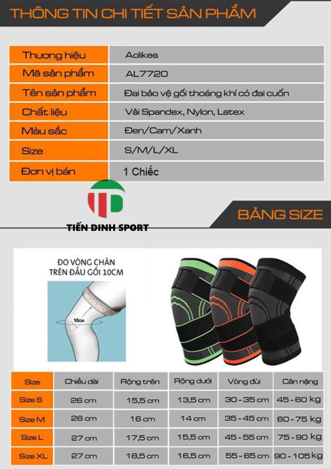 Rodillera Ortopédica Ajustable AOLIKES 7720 - Rodillera Ortopédica Ajustable