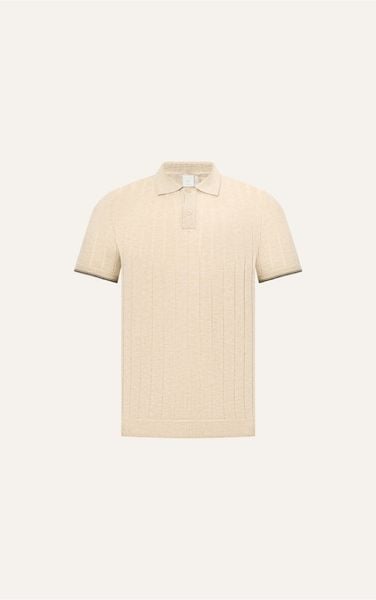  AG741 PREMIUM REGULAR FIT RIB STITCH POLO - BEIGE