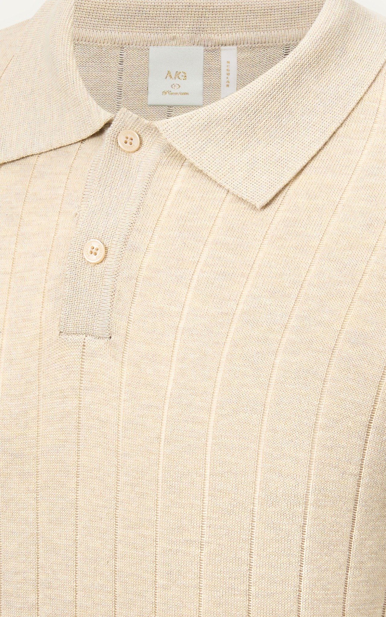 AG741 PREMIUM REGULAR FIT RIB STITCH POLO - BEIGE