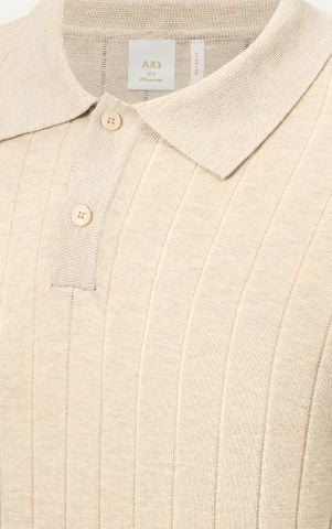 AG741 PREMIUM REGULAR FIT RIB STITCH POLO - BEIGE