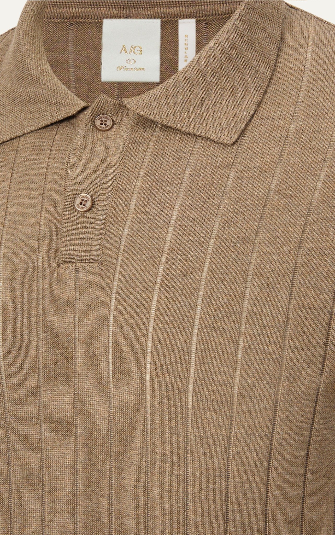 AG741 PREMIUM REGULAR FIT RIB STITCH POLO - BROWN