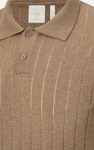  AG741 PREMIUM REGULAR FIT RIB STITCH POLO - BROWN 