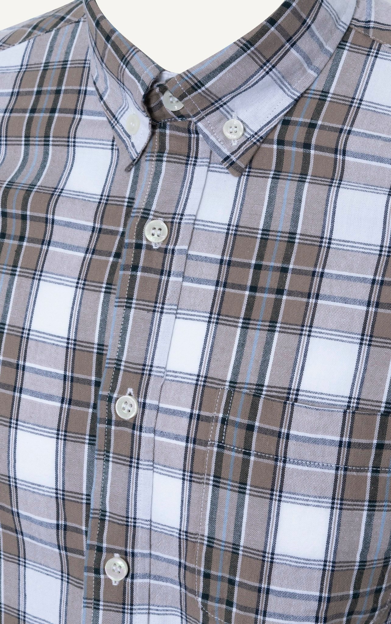 AG313 FACTORY REGULAR FIT CHECKED SHIRT - BEIGE