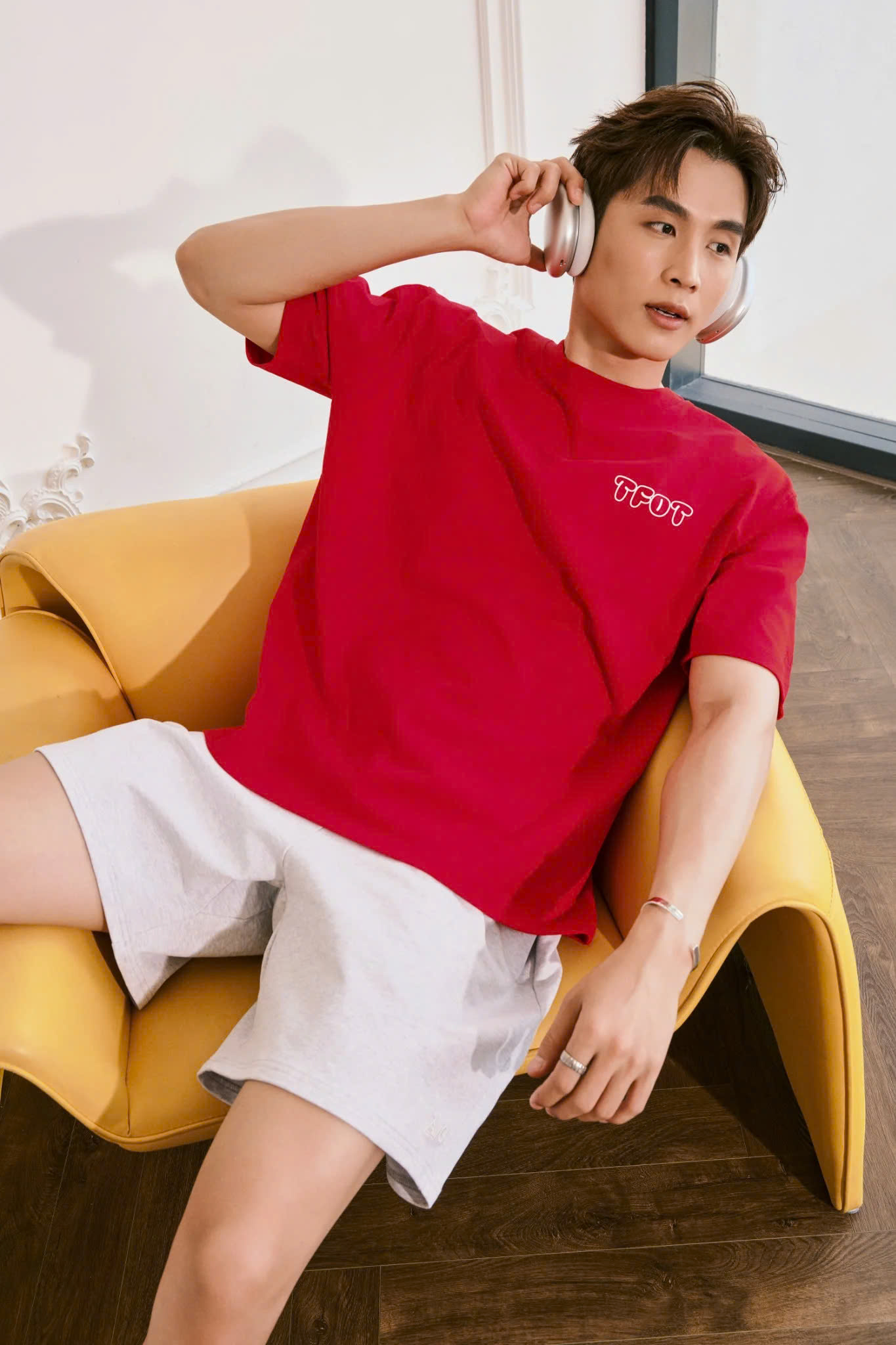 AG15 STUDIO LOOSE FIT BUBLE PRINTED LOGO T-SHIRT - RED