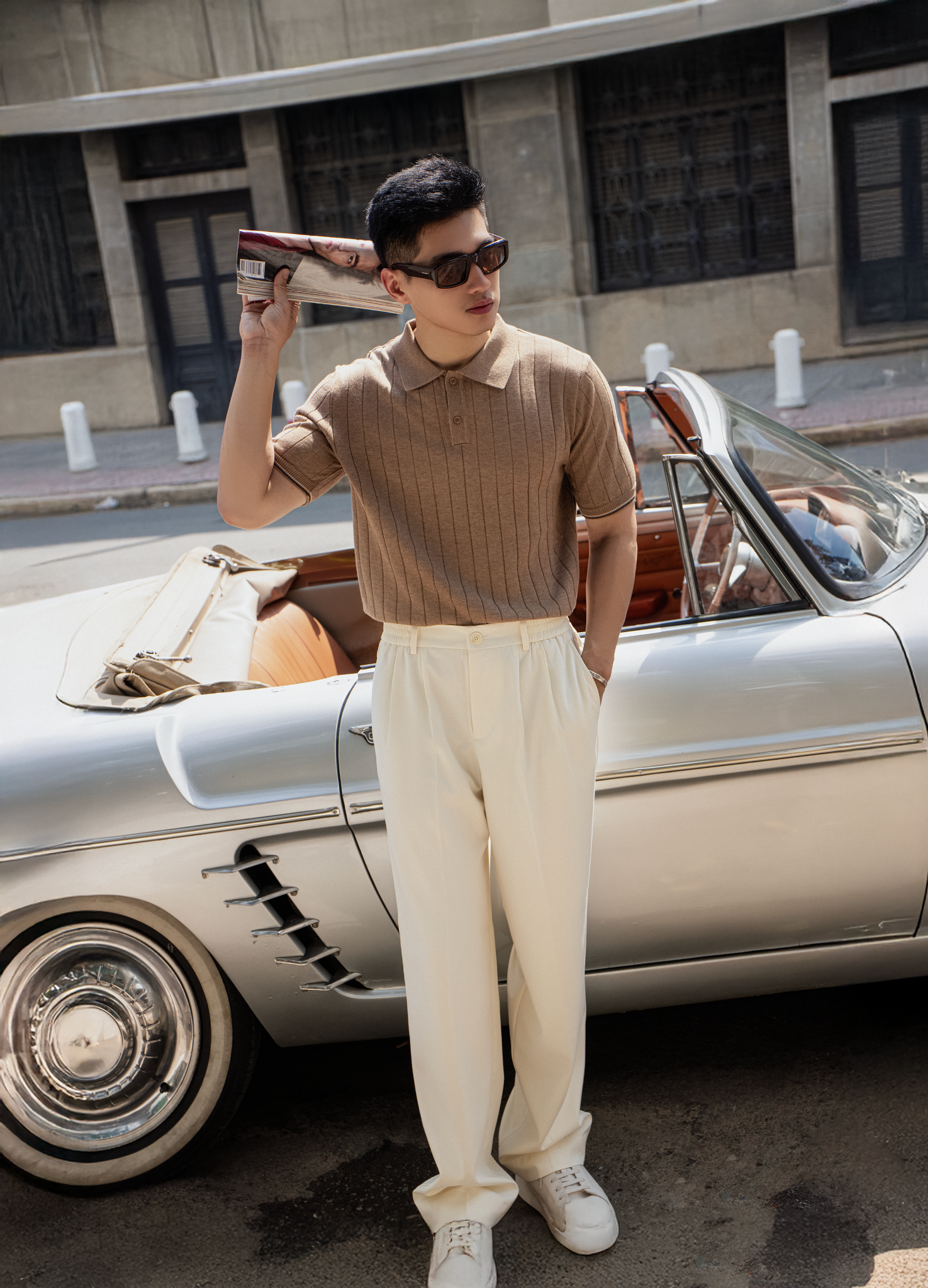 AG741 PREMIUM REGULAR FIT RIB STITCH POLO - BROWN